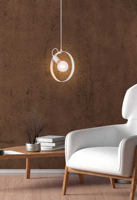 Lampa wisząca Nexo biała metalowa pojedyncza do salonu E27