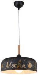 Lampa wisząca Mocha czarno-złota z metalowym kloszem do kuchni 1xE27
