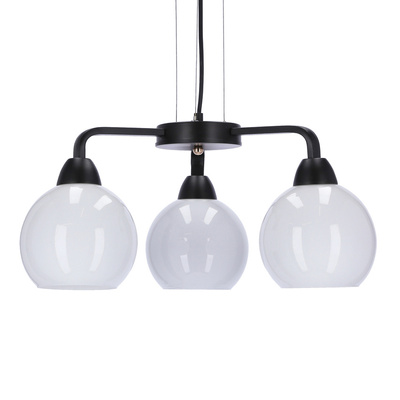 Lampa wisząca Caldera szklana potrójna kula białe klosze do salonu E27