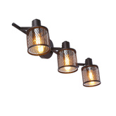Lampa sufitowa Canabera listwa ze szklanymi kloszami regulowana 3-punktowa