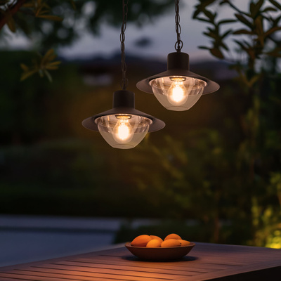 Cosmos lampa ogrodowa wisząca łańcuch czarny 1x40W E27 IP44
