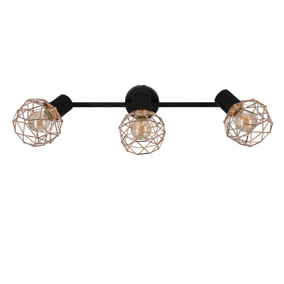 Lampa sufitowa Acrobat listwa ze szklanymi kloszami regulowana 3-punktowa