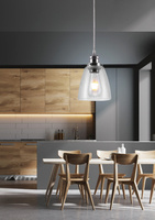 Lampa wisząca Voice szklany klosz chromowa pojedyncza do kuchni E27