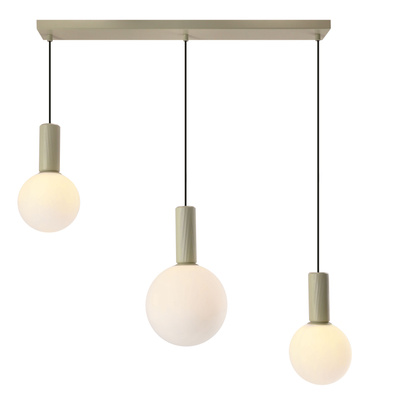 Lampa wisząca Testa beżowa klosze kule nad stół do jadalni 3xG9