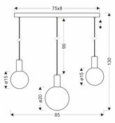 Lampa wisząca Testa beżowa klosze kule nad stół do jadalni 3xG9