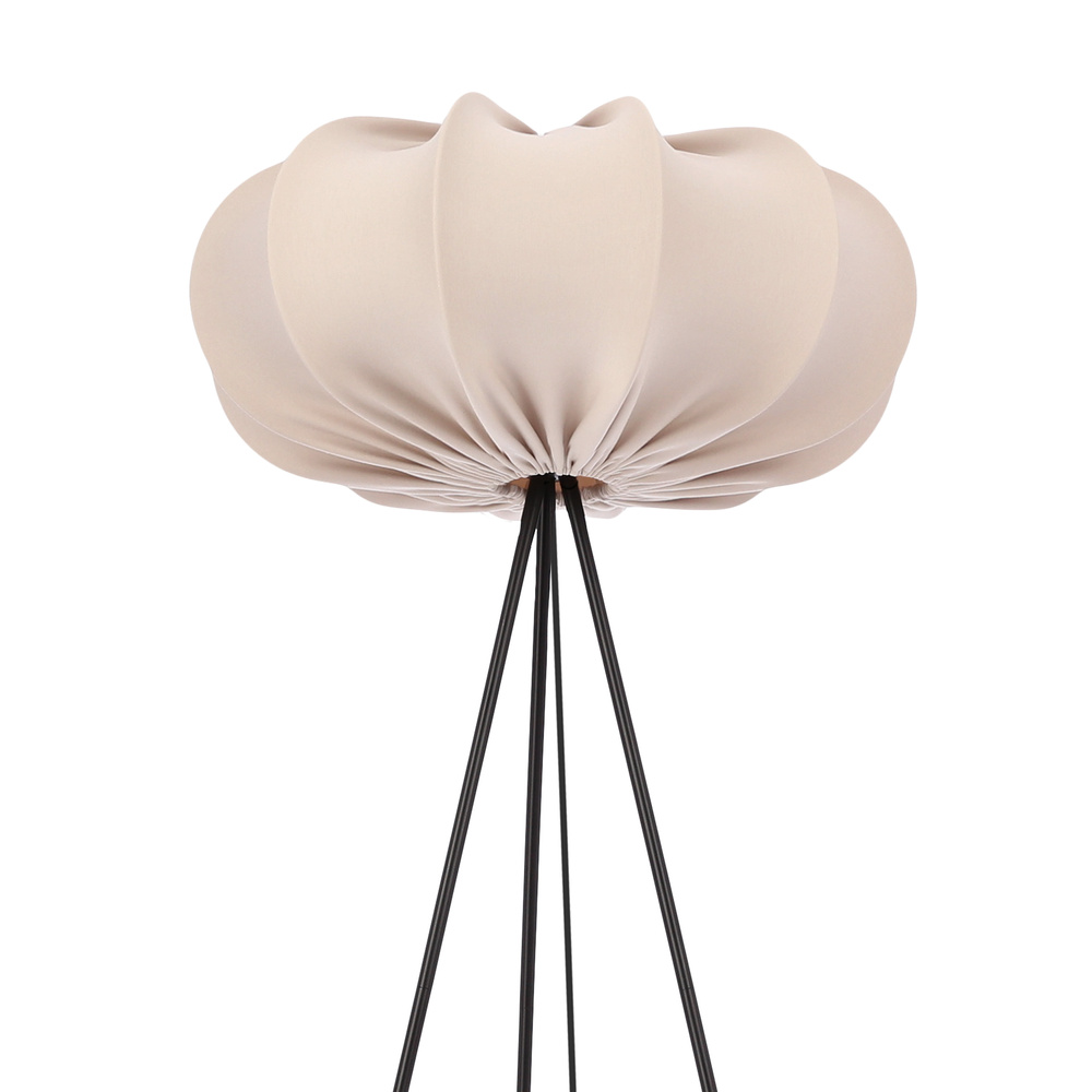 Lampa podłogowa CAFEE’ z abażurem beżowym frappe 52 cm - lampa stojąca w stylu skandynawskim E27