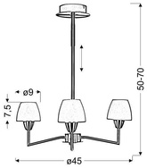 Żyrandol Togo nowoczesny szklany do salonu 3-punktowy G9 Candellux