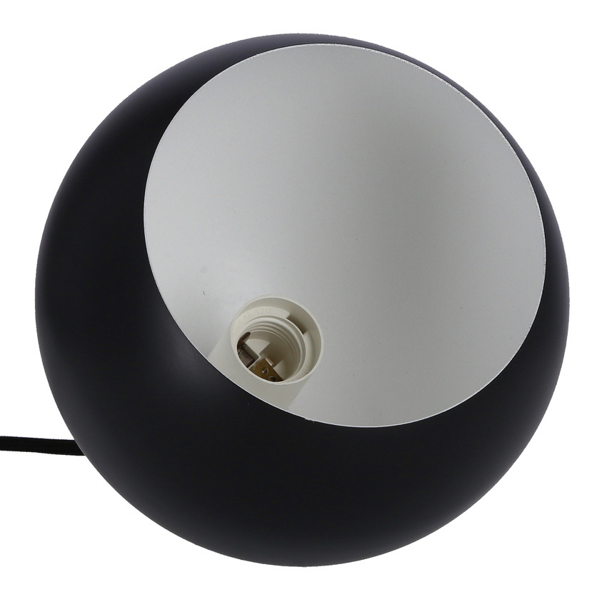 Lampa wisząca Flen czarna kula pojedyncza metalowa E27 do salonu i jadalni