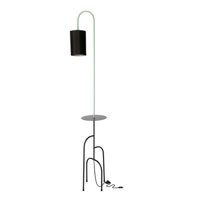 Lampa podłogowa Ravello z półką do salonu 1-punktowa z abażurem