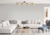 Lampa sufitowa Colly złota listwa regulowana 4-punktowa do salonu