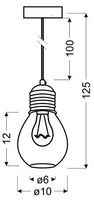 Lampa wisząca Gliva chromowa druciany klosz żarówka 1xE27 do jadalni