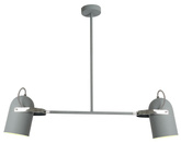 Lampa wisząca Gray szara metalowa podwójna nad stół do jadalni E27