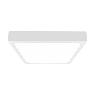 18W Plafon LED z mikrofalowym czujnikiem ruchu / Średnica: 225mm / Barwa:4000K / Klosz: Kwadratowy mleczny biała ramka / IP44