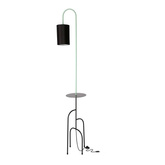 Lampa podłogowa Ravello z półką do salonu 1-punktowa z abażurem