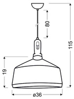 Lampa sufitowa wisząca candellux robinson 31-37688 e27 biały / wnętrze żółte