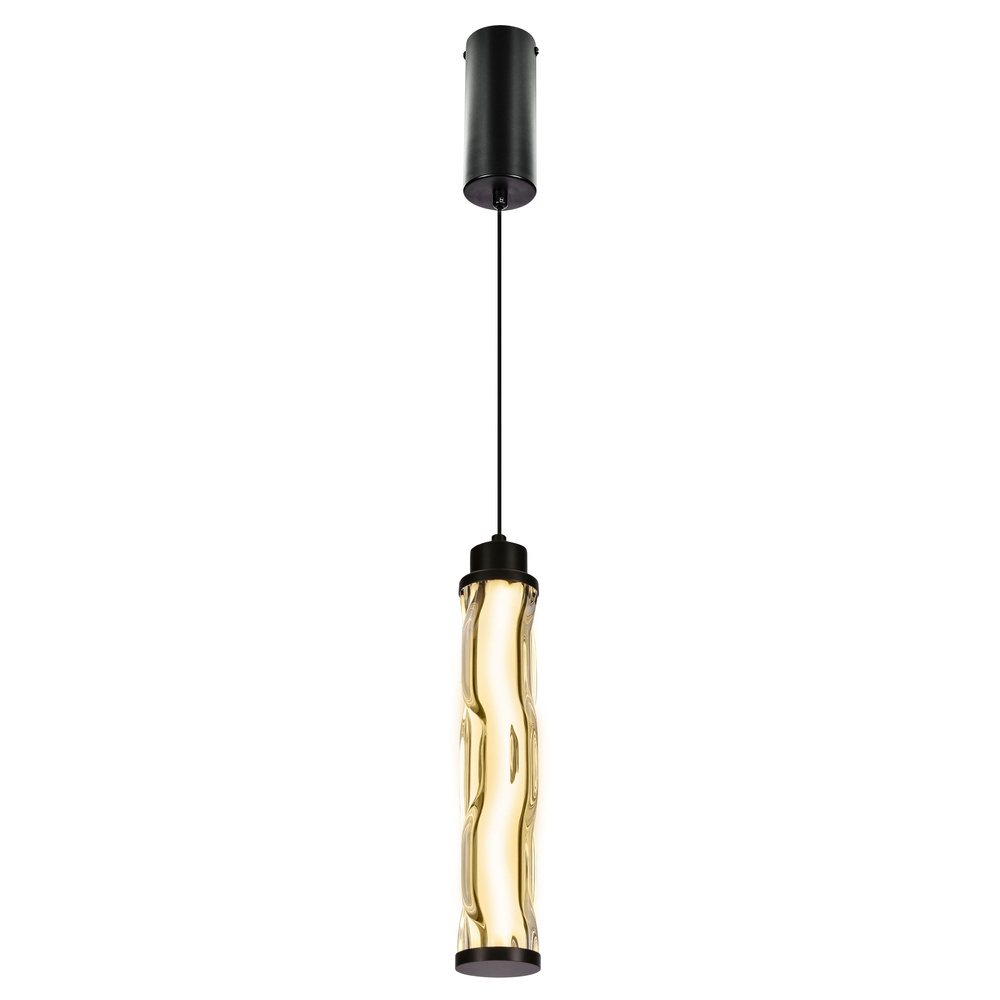 Lampa wisząca Corte szklana tuba czarny mat LED 10W 3000K do salonu