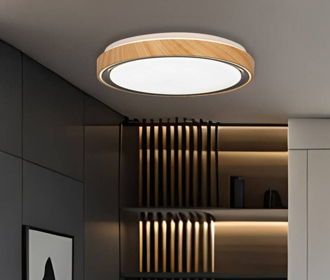 Plafon LED Aflo okrągły drewniany 38 cm 24W 3000-6000K zmienna barwa światła