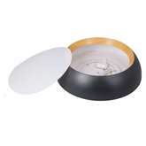 Plafon LED Abruzzo okrągły do kuchni i łazienki 40 cm 4000K czarno-drewniany