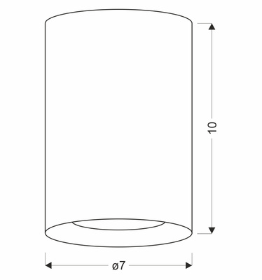 Lampa sufitowa tuba czarna natynkowa pojedyncza GU10 aluminium