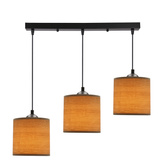 Lampa wisząca z abażurami Legno rattanowa potrójna nad stół