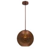 Lampa wisząca Sfinks kula metalowa brązowa pojedyncza do salonu E27