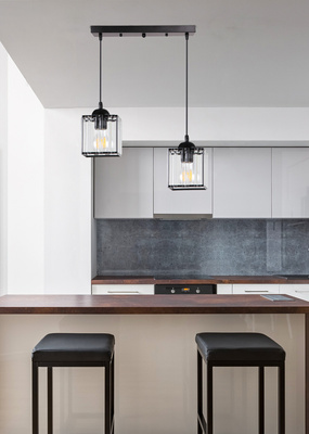Lampa wisząca Glassia podwójna z kloszem akrylowym do salonu E27