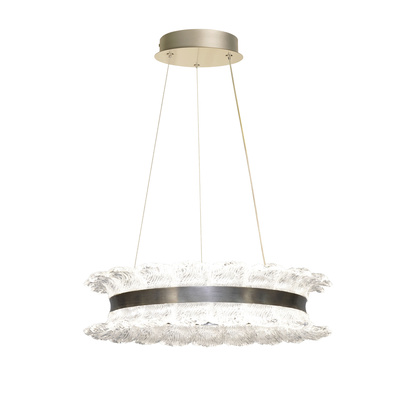 Lampa wisząca Tolosa do salonu srebrna kryształki LED zintegrowany 2-punktowa