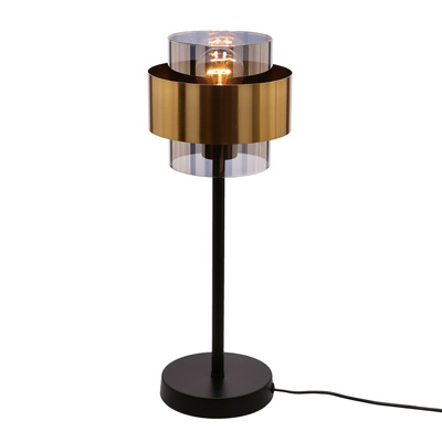 Lampka nocna Spiega szklana metalowa czarny mosiądz E27