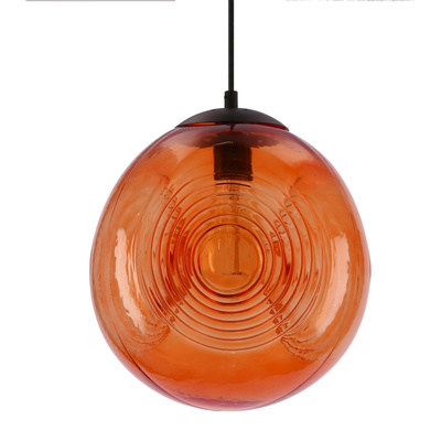 Lampa wisząca Club szklana kula pomarańczowa 1-płomienna do jadalni E27