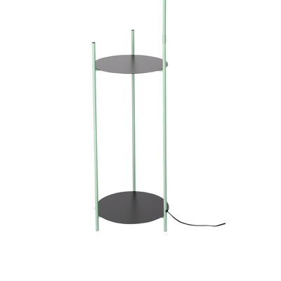 Lampa podłogowa Walk z półką do salonu 1-punktowa metalowa