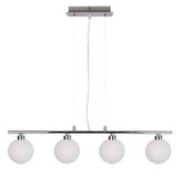 Lampa wisząca Raisa kula szklana 4-płomienna chrom biała nad stół do jadalni