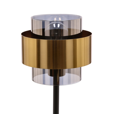 Lampka nocna Spiega szklana metalowa czarny mosiądz E27