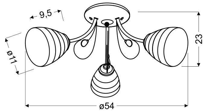 Lampa sufitowa Simpli ze szklanymi kloszami 3-punktowa do salonu
