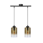 Lampa wisząca Aspra podwójna szklane klosze bursztynowe do kuchni i jadalni