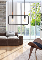 Lampa wisząca Frame czarna podwójna nad stół do salonu regulowana wysokość E27
