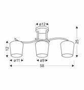 Lampa sufitowa Esnyr ze szklanymi kloszami 3-punktowa do salonu