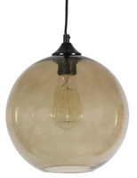 Lampa wisząca Edison szklana kula brązowa do salonu 1xE27 z żarówką
