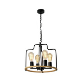 Lampa wisząca Datus do salonu loftowa czarna 4-płomienna E27 metalowa