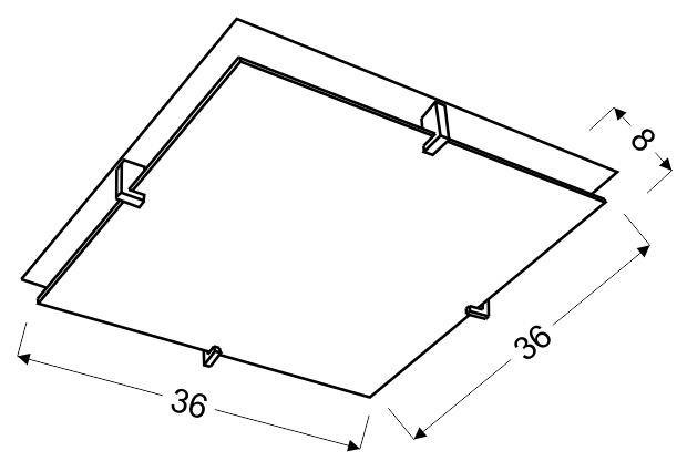 Plafon Fikus kwadratowy biało-srebrny 36x36 cm E27 Candellux