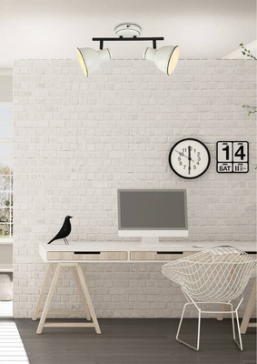 Lampa sufitowa Zumba biało-czarna 2-punktowa regulowana metalowa E14