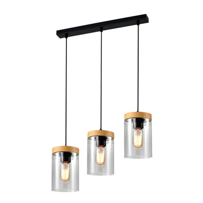 Lampa wisząca Wels szklana potrójna nad stół do kuchni i jadalni E27