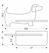 Kinkiet Dog do pokoju dziecięcego półka LED piesek z włącznikiem niebieski