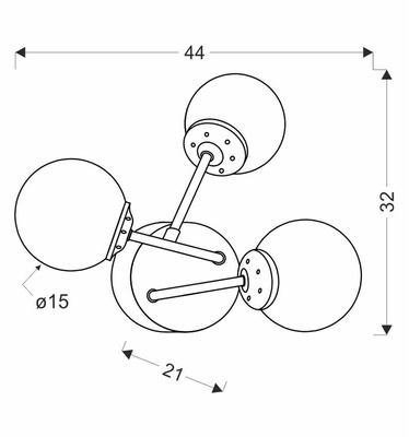 BELWEDER lampa ścienna chromowy 3x40W E14 klosz biały 23-39873