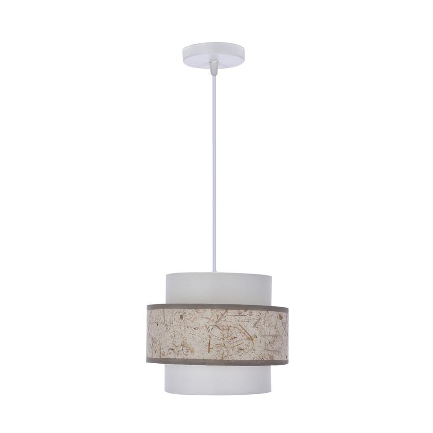 Lampa wisząca z abażurem Calmi nowoczesna biała do salonu i jadalni