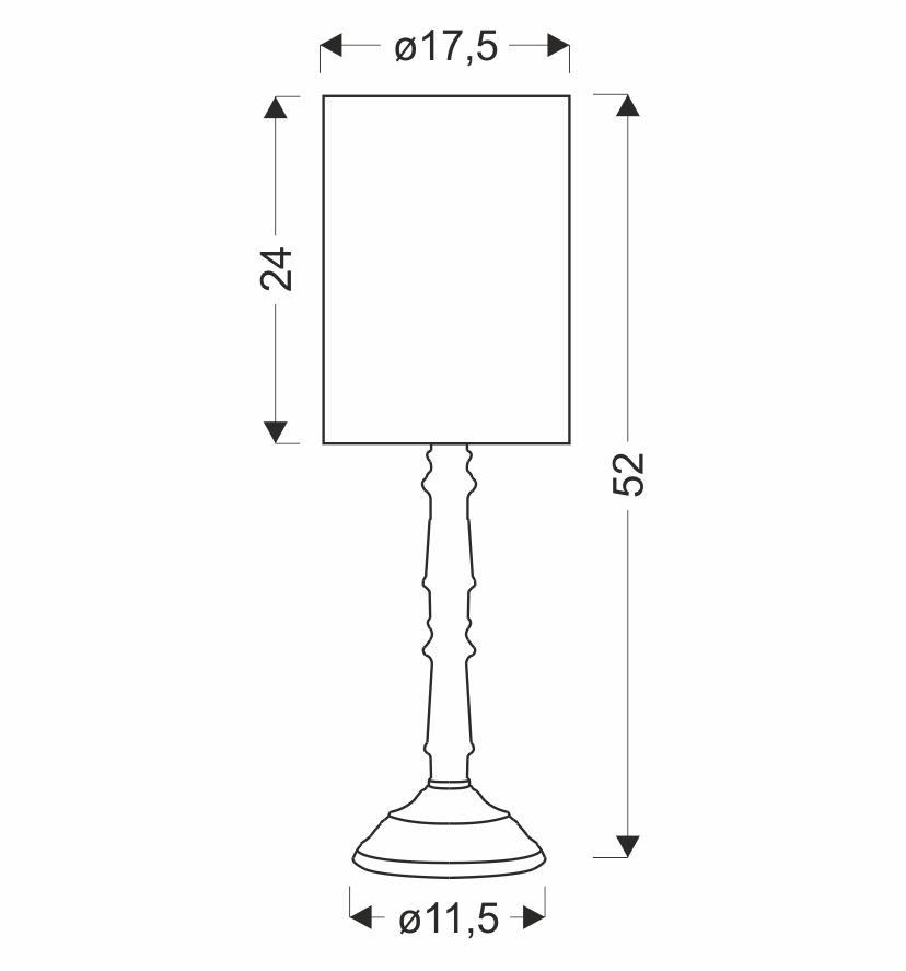 CARDINALE lampa stołowa h-52 cm ciemny szary 1x40 E27 abażur jasny lniany