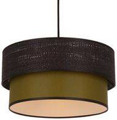 Lampa wisząca z abażurem Arezzo czarna z oliwkowym do salonu