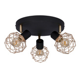 Lampa sufitowa Acrobat okrągła regulowana 3-punktowa do salonu metalowa