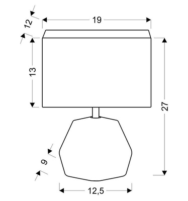 Lampka nocna Animi szara z abażurem betonowa E14
