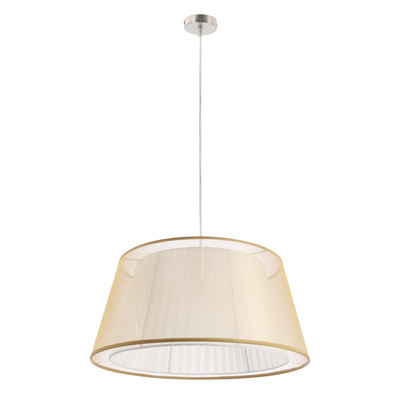 Lampa wisząca z abażurem Charlie 45cm beżowa klasyczna do salonu E27