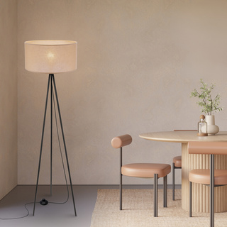 Lampa podłogowa SHANTI trójnóg z abażurem do salonu 1-punktowa E27